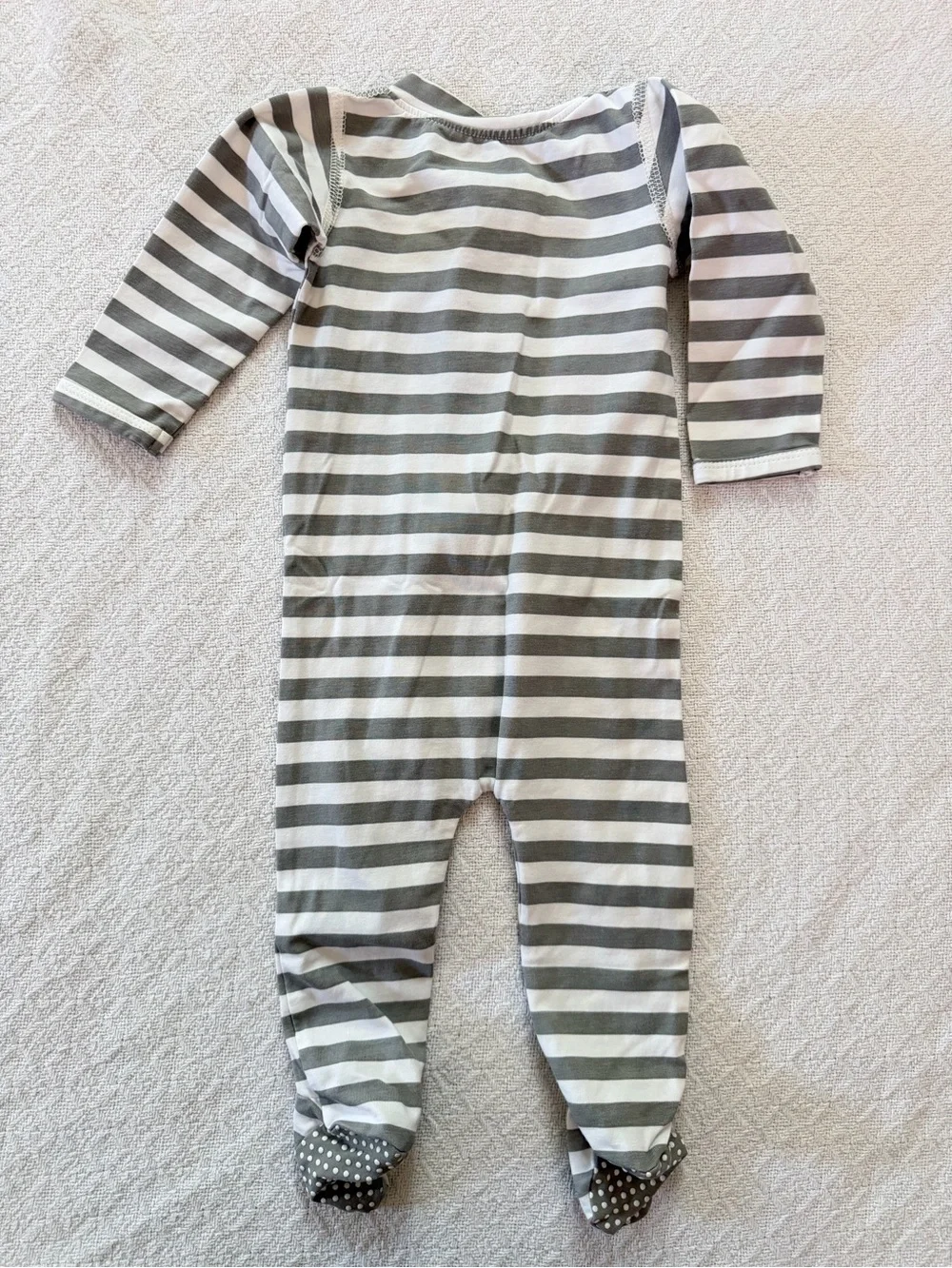 Monica + Andy Gray and White Stripe and Solid Footie Sleeper Bundle